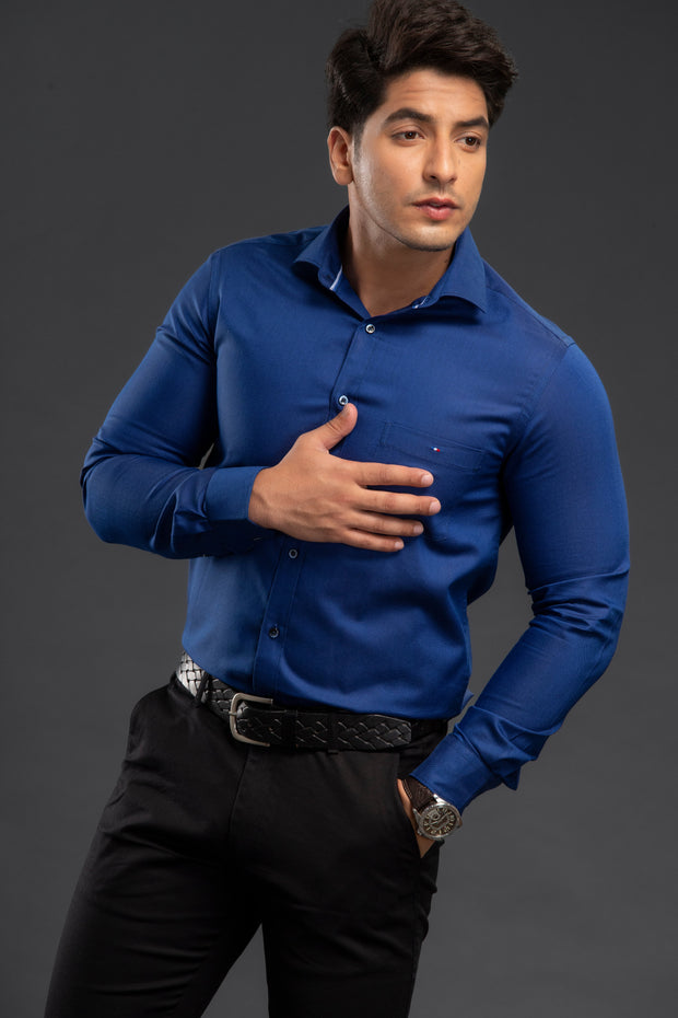 Royal Navy Two Tone Oxford Plain Shirt