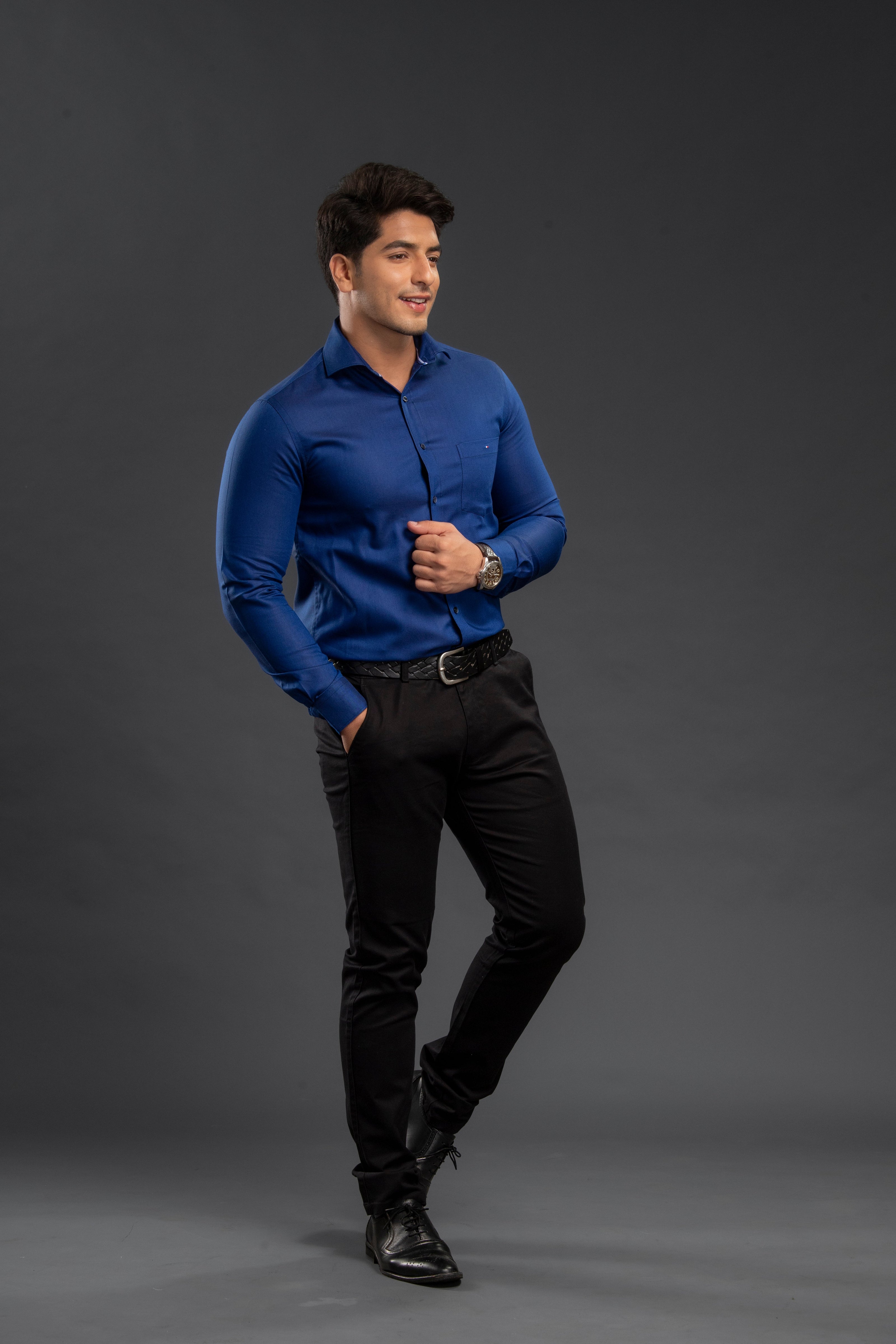 Royal Navy Two Tone Oxford Plain Shirt