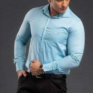 Aqua Chambray Plain Shirt