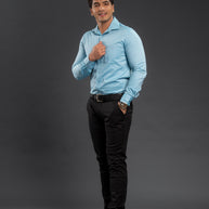 Aqua Chambray Plain Shirt