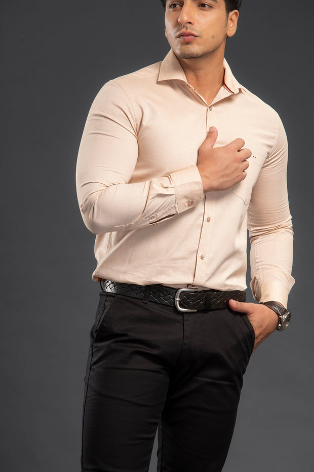 Fawn Solid Chambray Plain Shirt