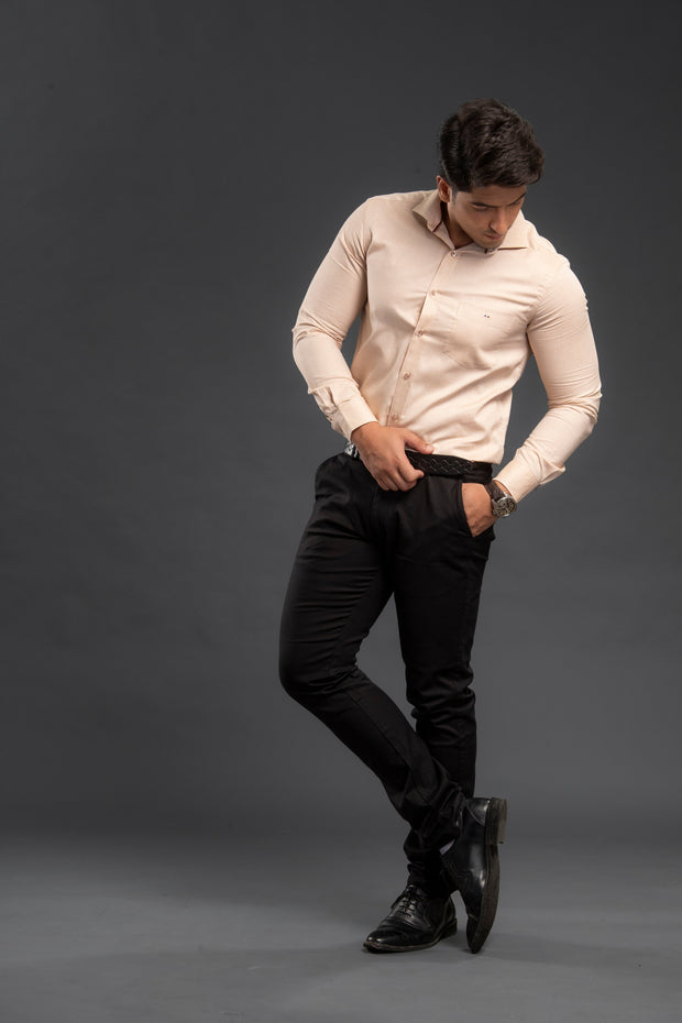 Fawn Solid Chambray Plain Shirt