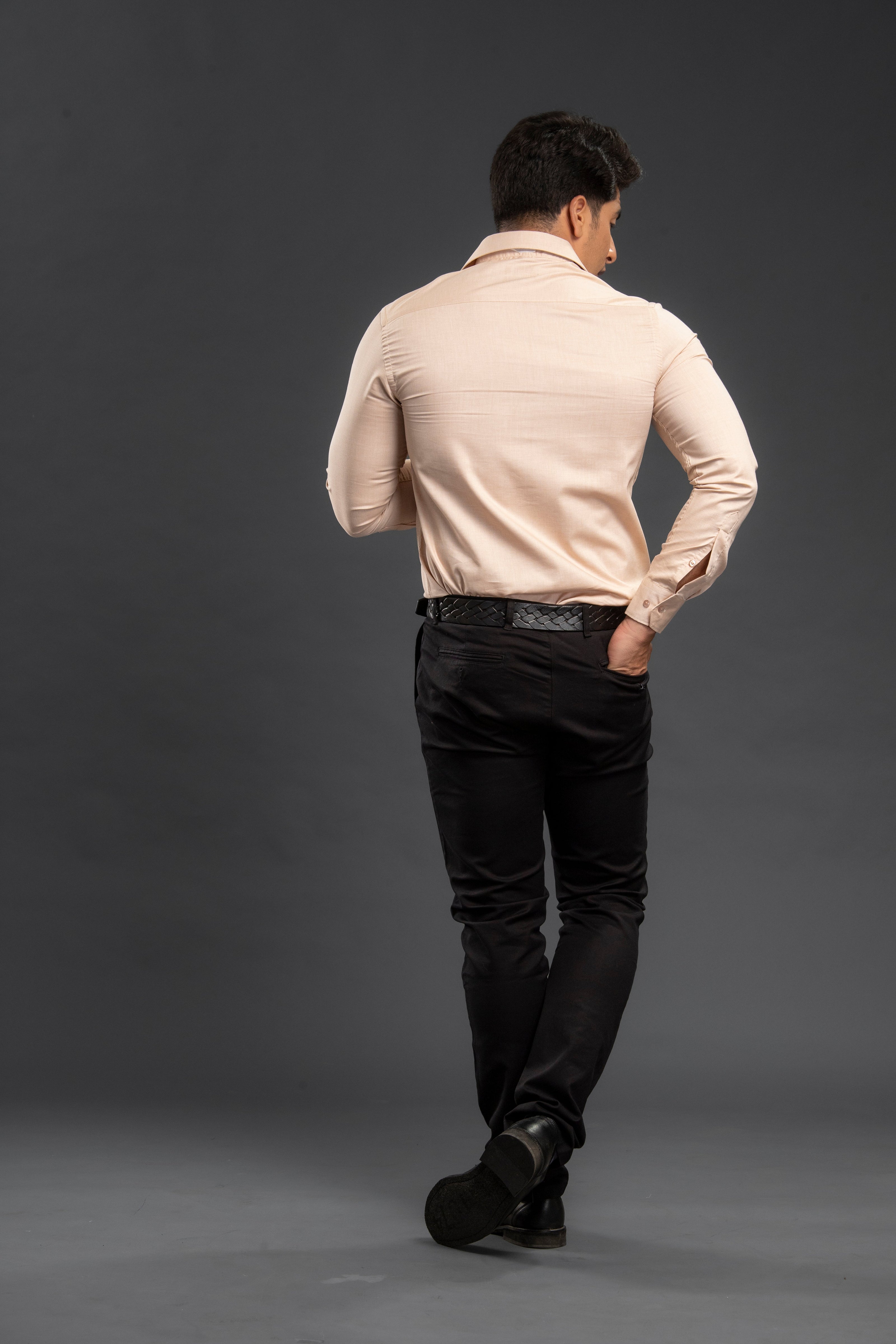 Fawn Solid Chambray Plain Shirt