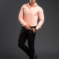 Peach Chambray Plain Shirt