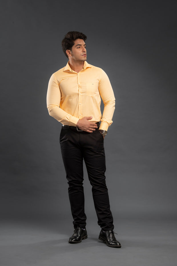 Yellow Classic Chambray Plain Shirt